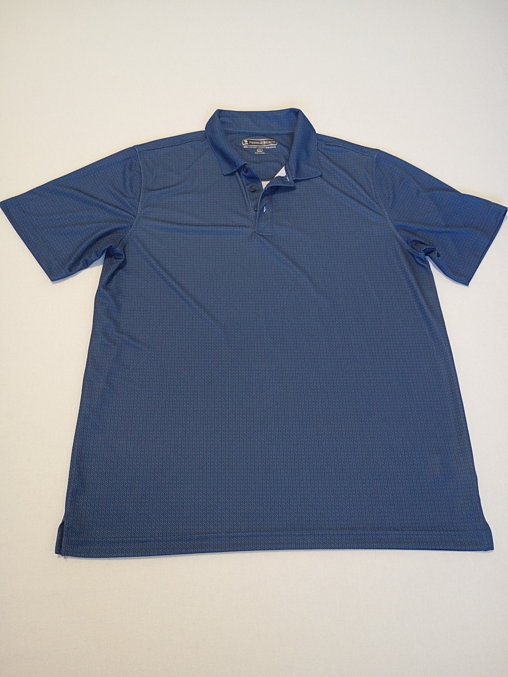 Pebble Beach Dry Luxe Performance Men’s Polo Shirt Blue Short Sleeve Size XL